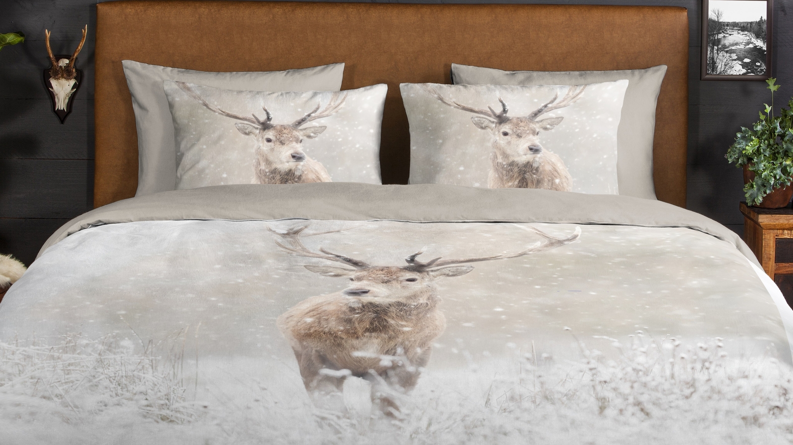 Dekbedovertrek Good Morning Snowydeer - Sand