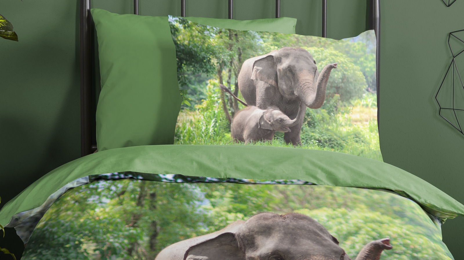 Dekbedovertrek Kids Good Morning Elephants - Green