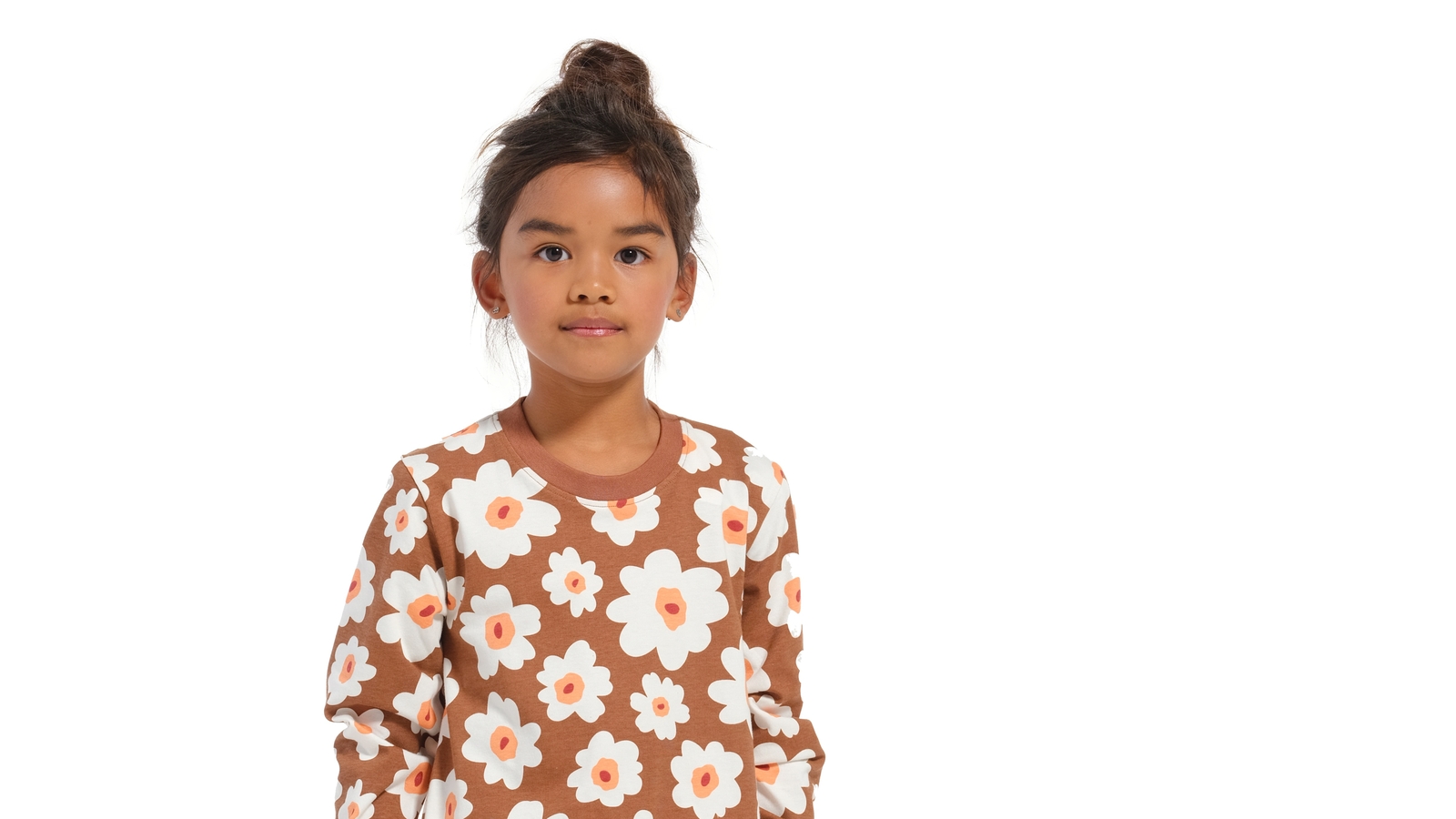 Pyjama Meisjes Pasha Retroflowers - Brown