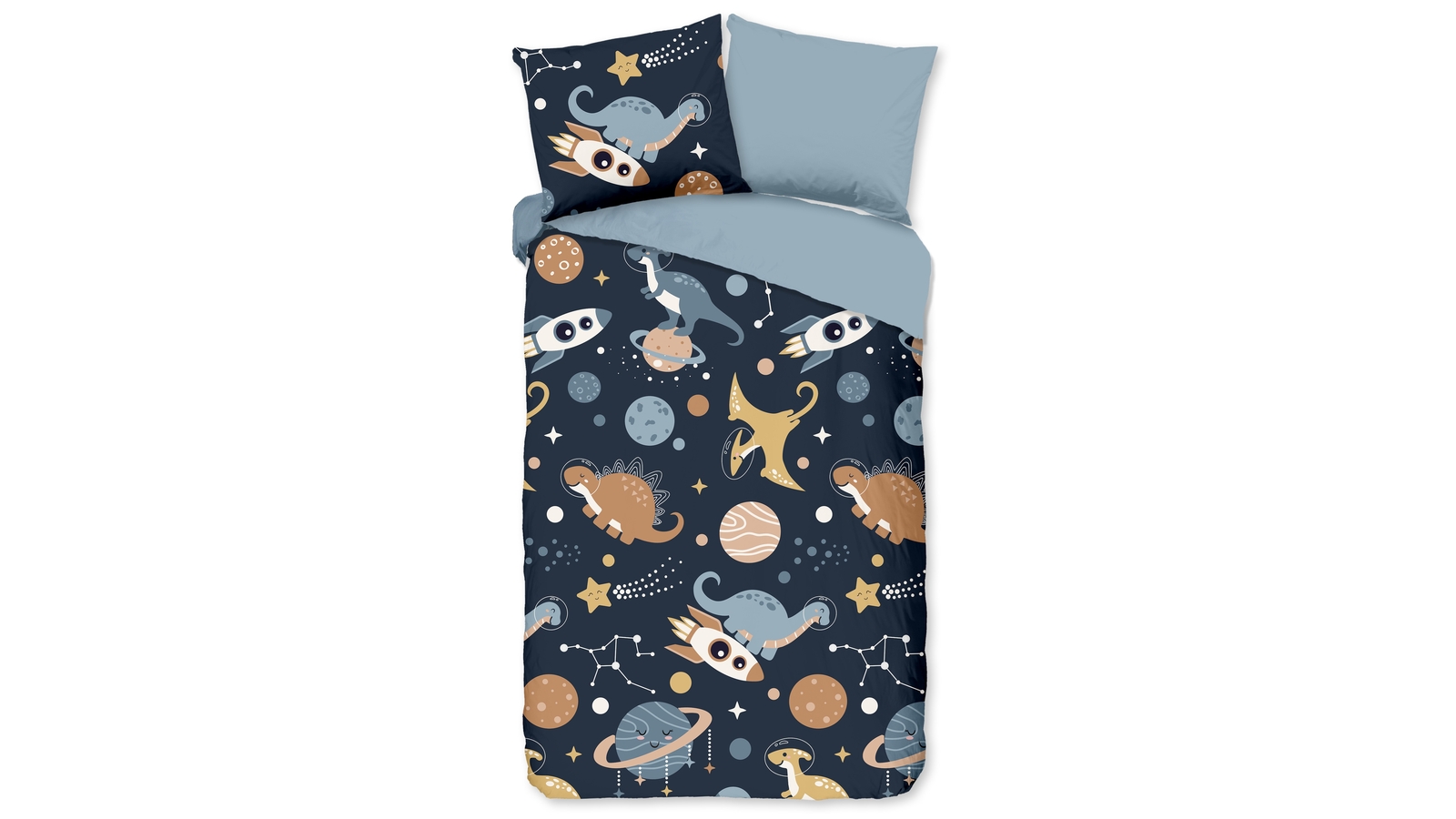 Dekbedovertrek Kids Pure Spacedino - Blue