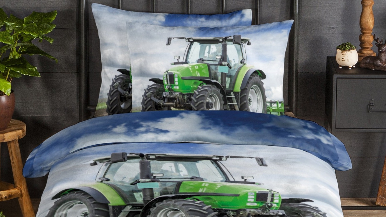 Dekbedovertrek Kids Good Morning Strong Tractor - Green