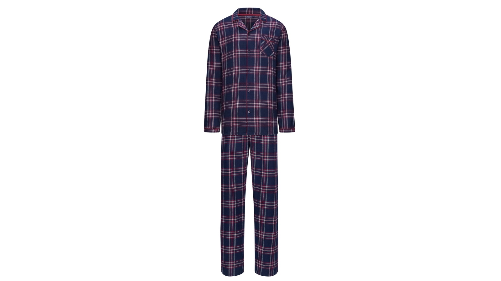 Pyjama Jongens Pasha Ruitdessin - Dark Red