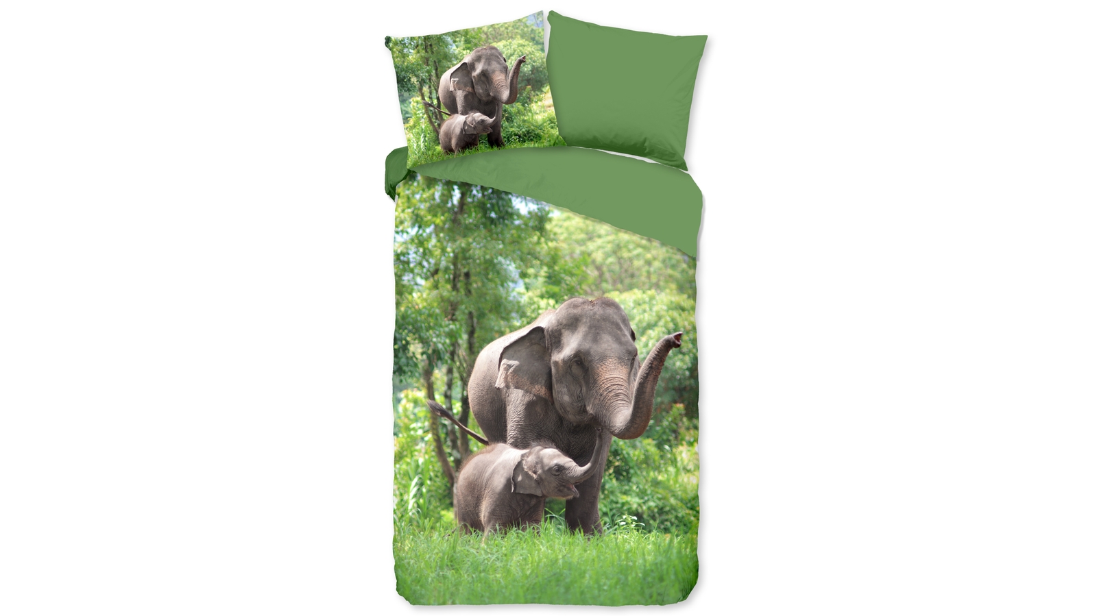 Dekbedovertrek Kids Good Morning Elephants - Green